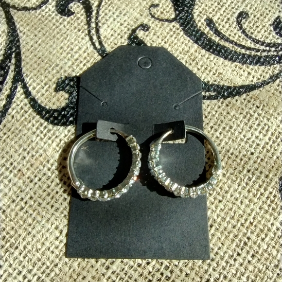 Rhinestone Hoop Earrings - Picture 11 of 13